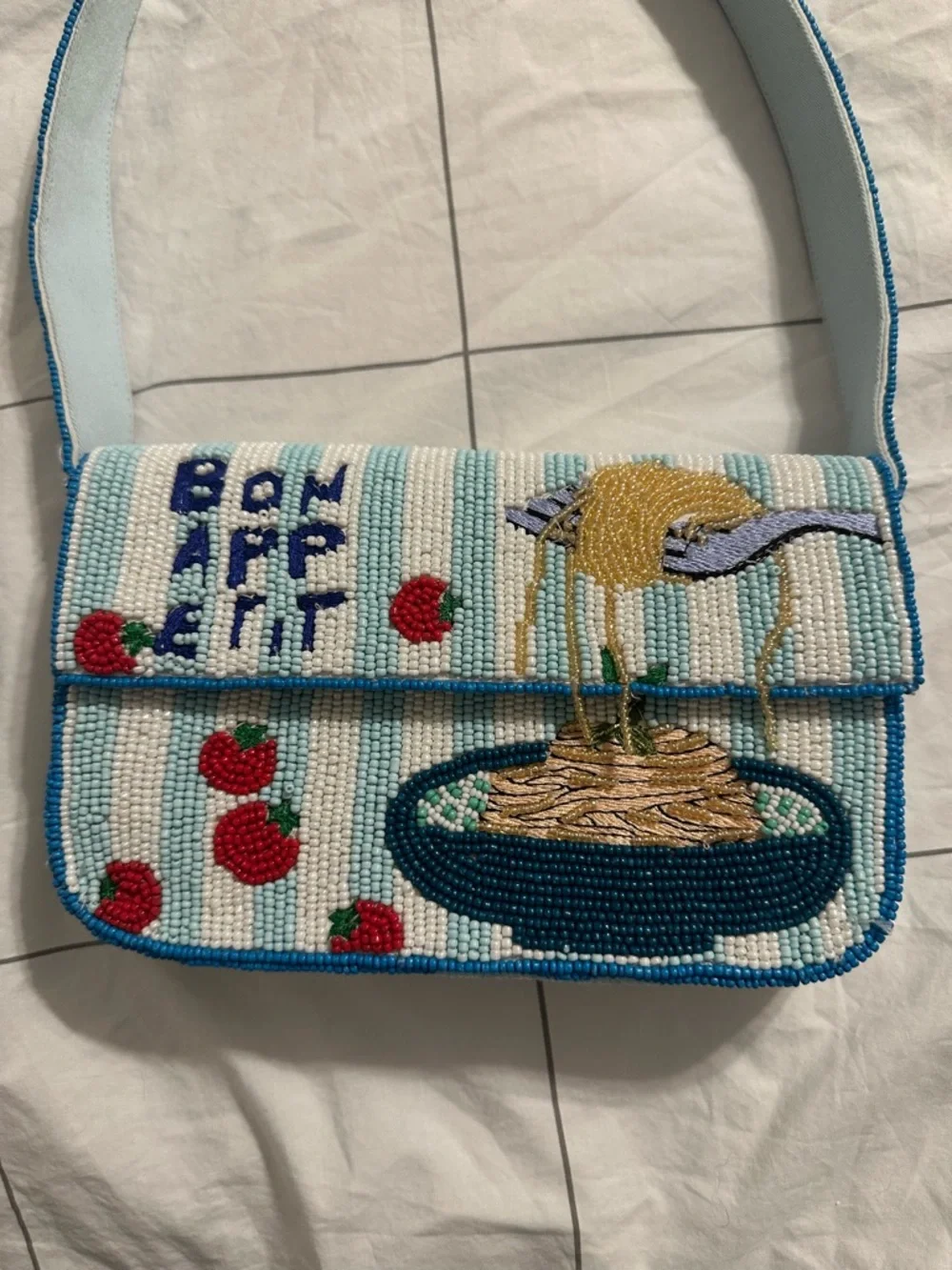 NWT Anthropologie Fiona Beaded Bag: Food & Drink Edition Bon Appetit - Picture 3 of 6